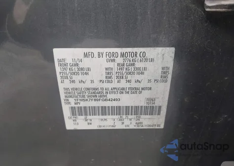 2015 Ford Explorer Limited z USA, uszkodzony, nr VIN 1FM5K7F89FGB42493